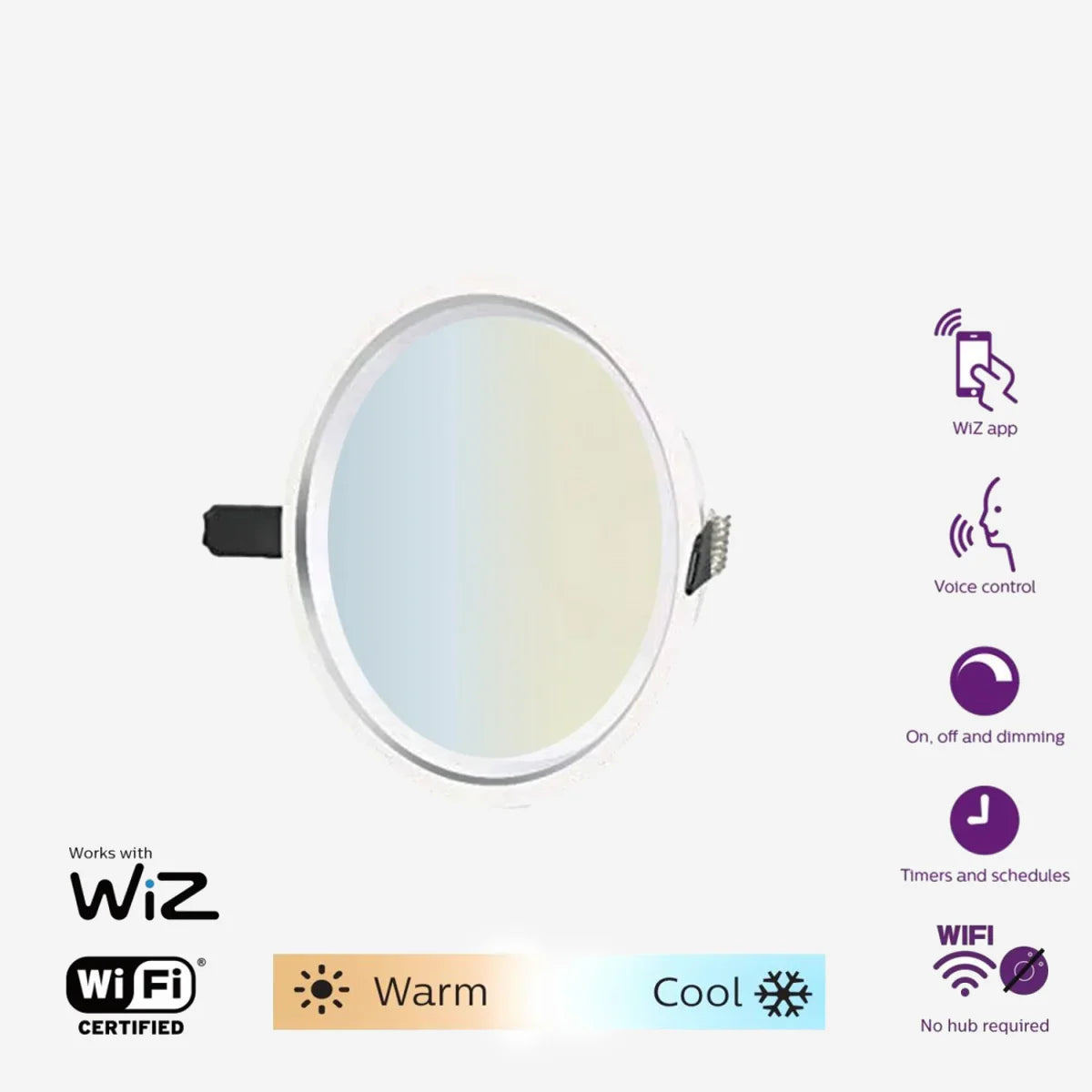 Philips Wiz 10W Smart AURA Downlight White Ambiance