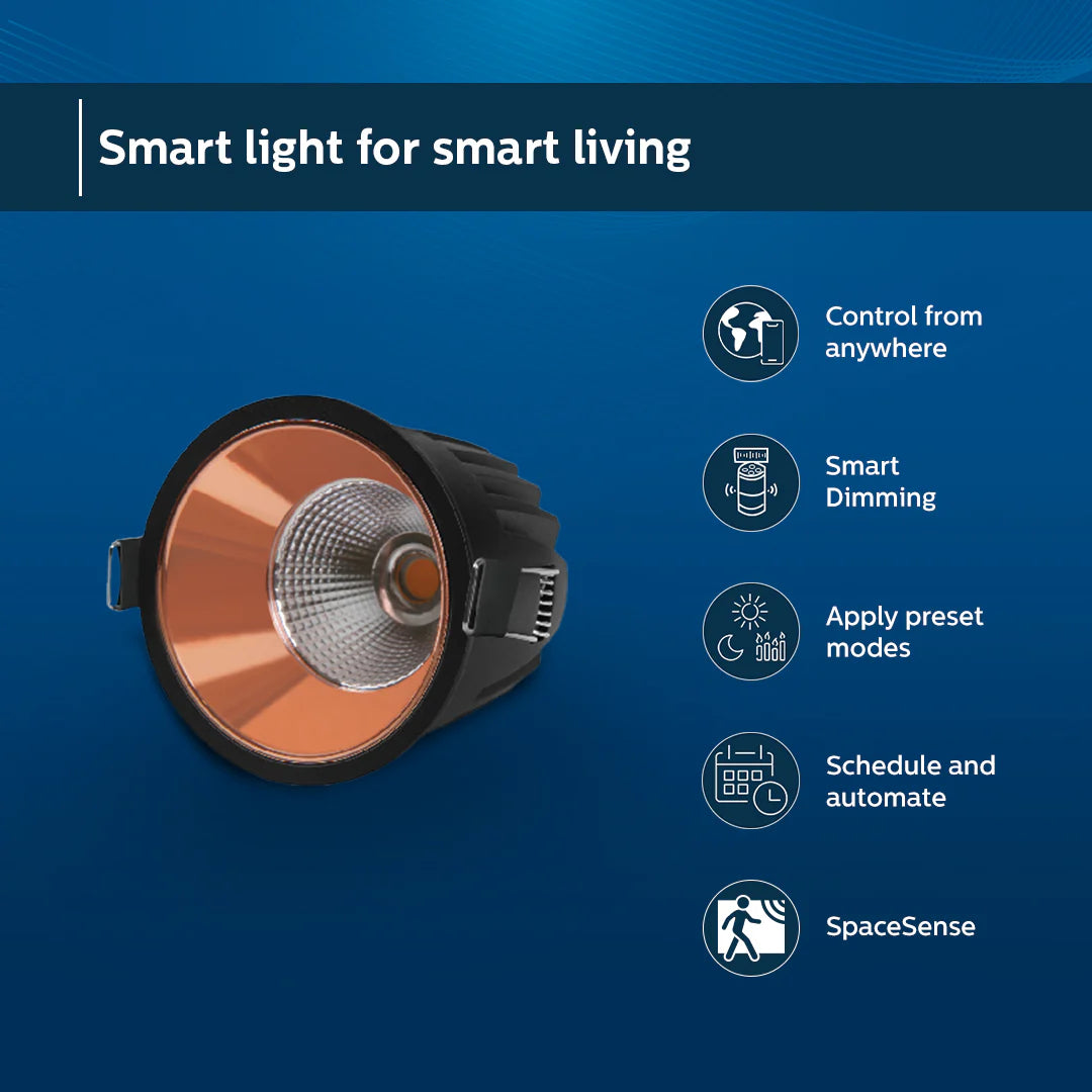 Philips Wiz 10W Smart Deco COB Color Ambiance Rose Gold