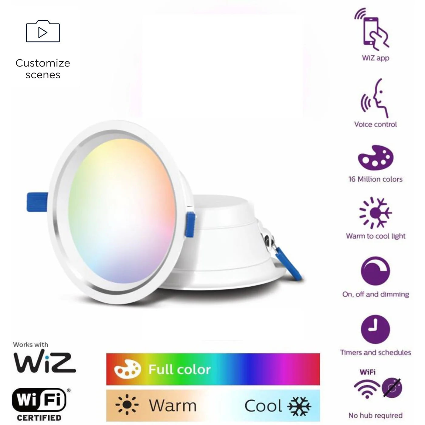 Philips Wiz 10W Smart AURA Downlight Full Color Ambiance